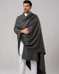 Men's Winter Wool Shawl – Dark Grey - classic winter wool shawl