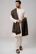 Men's Winter Wool Shawl – Dark Brown - classic winter wool shawl