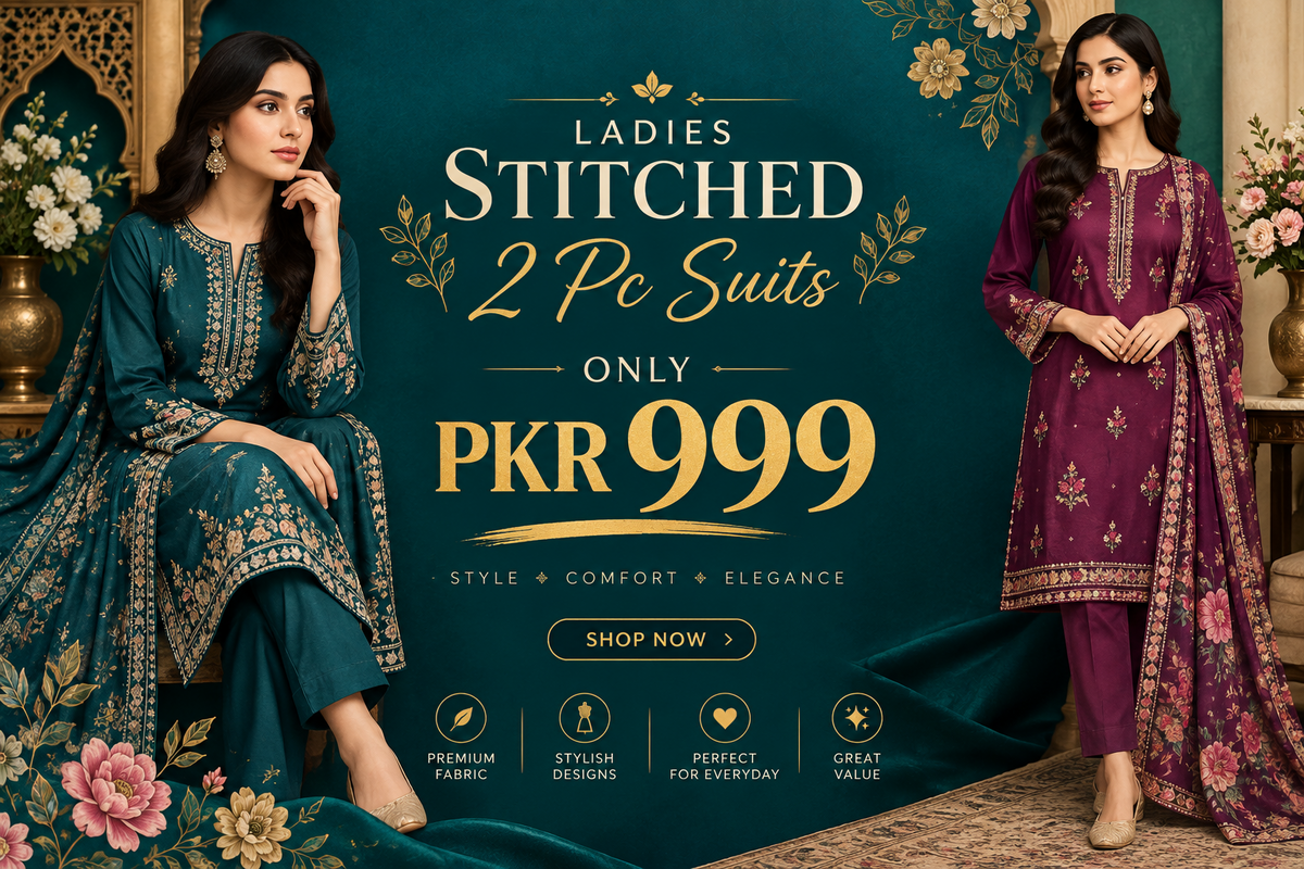 Girls 2 Pc Stitched